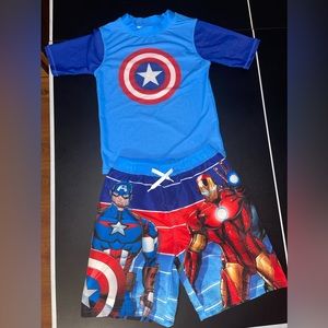 Boys size 7 Marvel swim set